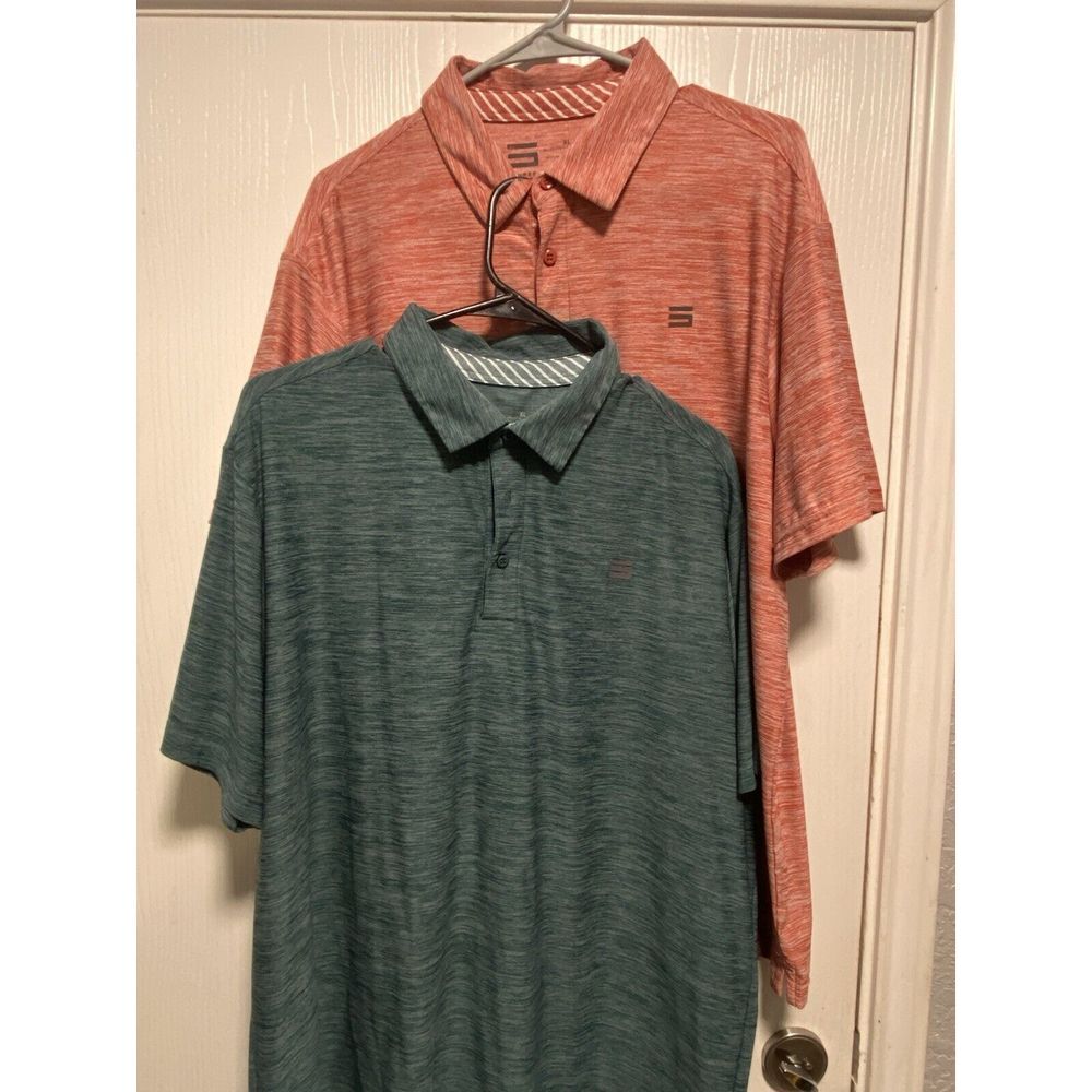 Three Sixty Six Golf Performance‎ Polo - XL Lot Of 2 Green/Red